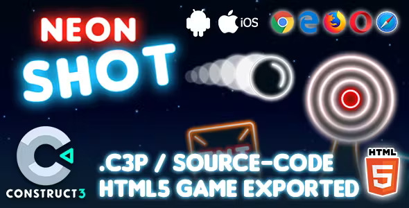 Neon Shot HTML5 Game - Construct 3 Source-code